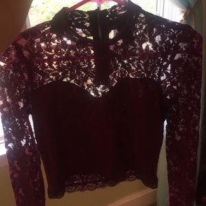 Maroon laced long sleeve